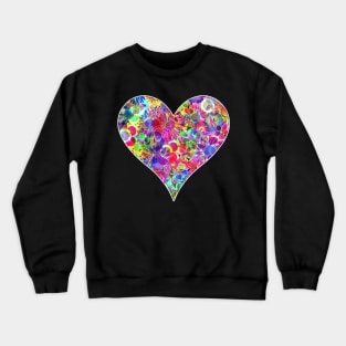 Floral Flower Rainbow Neon Bright Heart Crewneck Sweatshirt